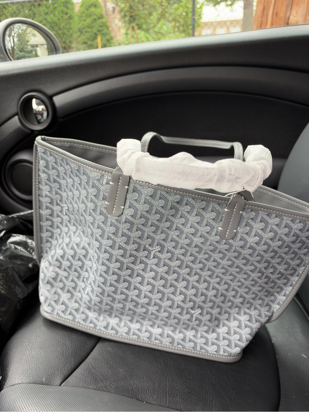 Gray Patterned Tote Bag - Gray